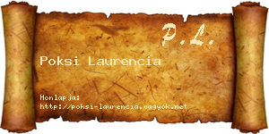 Poksi Laurencia névjegykártya